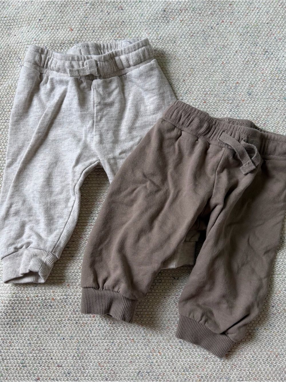 H&M Neutral Beige and Chocolate Brown Baby Sweatpants Bundle